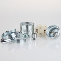 E27 Premium Lampenfassung Set verchromt mit...