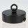 Lampen Baldachin 80 × 25 mm Metall schwarz mit Ringnippel 22 mm – für Kettenaufhängung