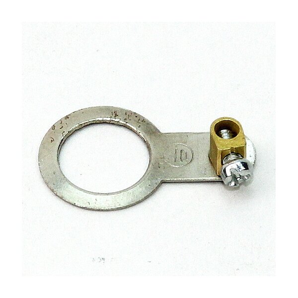 Erdleiterbrücke Ringöse mit Erdklemme M3 Metall 10,2 mm Durchgang verzinkt 15x25x7mm