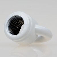 Ringnippel Metall weiß M10x1 Durchgangsgewinde – schwere Ausführung, Ø 22 mm