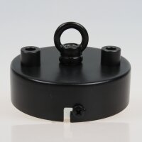 3-Loch Lampen Baldachin 80 × 25 mm Metall schwarz...