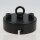 3-Loch Lampen Baldachin 80 × 25 mm Metall schwarz mit Ringnippel 22 mm – für Kettenaufhängung