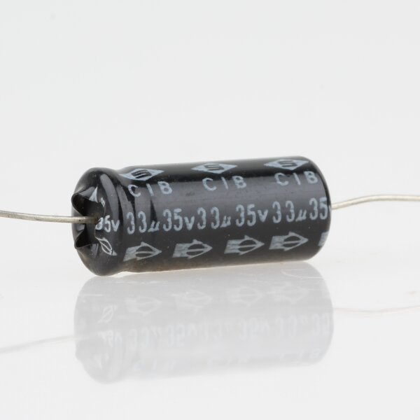 33uF 35V Elko Elektrolytkondensator Axial 85° 8x20mm