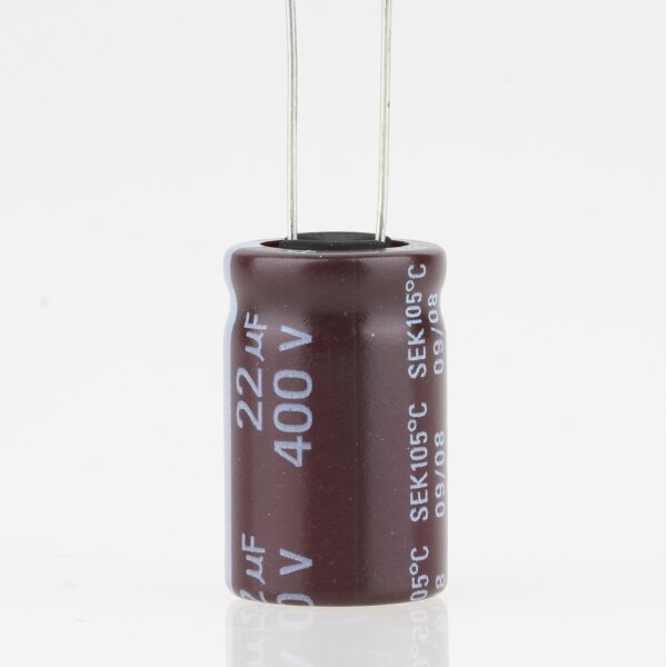 22uF 400V Elko Elektrolytkondensator Radial 105° 13x21mm