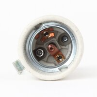 E27 Porzellan-Lampenfassung einteilig mit Erdungsanschluss und Befestigungsbügel – 250V/4A