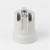 E27 Porzellan-Lampenfassung einteilig mit Erdungsanschluss und Befestigungsbügel – 250V/4A