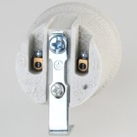 E27 Porzellan-Lampenfassung einteilig mit Erdungsanschluss und Befestigungsbügel – 250V/4A