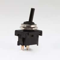 Lampen Einbau-Kippschalter schwarz – 1-polig, EIN/AUS, 6A / 250V, Ø 12 mm, Lötanschluss
