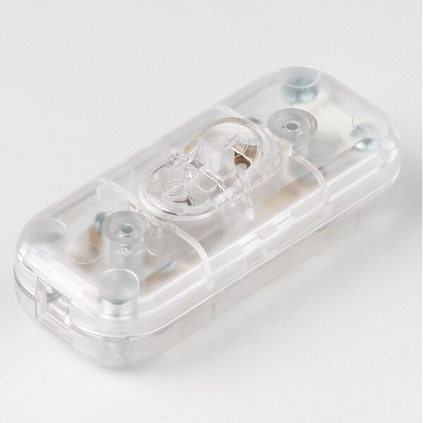 Schnurschalter Schnur-Zwischenschalter transparent 60x26mm 250V/2A für Flachkabel und Rundkabel