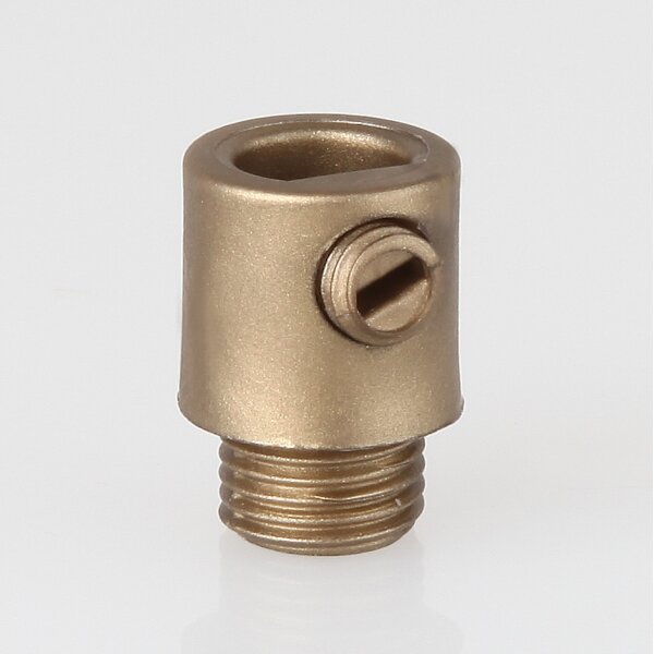 M10x1 Klemmnippel Zugentlastung Gold mit Außengewinde aus Kunststoff
