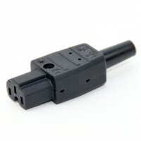 Heißgerätekupplung gerade schwarz 250V/10A...