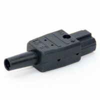 Heißgerätekupplung gerade schwarz 250V/10A...