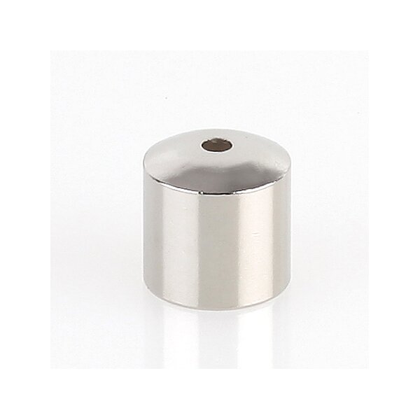 M10x1 Innengewinde Messing Abschluss-Knopf mit Stahlseilführung, vernickelt, 12x12 mm