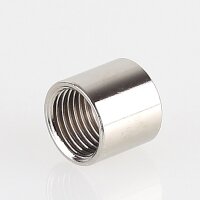 M10x1 Innengewinde Messing Abschluss-Knopf mit Stahlseilführung, vernickelt, 12x12 mm