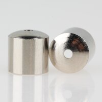 M10x1 Innengewinde Messing Abschluss-Knopf mit Stahlseilführung, vernickelt, 12x12 mm