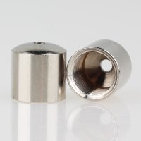 M10x1 Innengewinde Messing Abschluss-Knopf mit Stahlseilführung, vernickelt, 12x12 mm