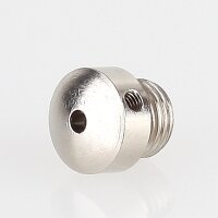 Messing Stahlseilhalter mit M3 Quergewinde, vernickelt, 13x12 mm, M10x1 Außengewinde