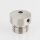 Messing Stahlseilhalter mit M3 Quergewinde, vernickelt, 13x12 mm, M10x1 Außengewinde