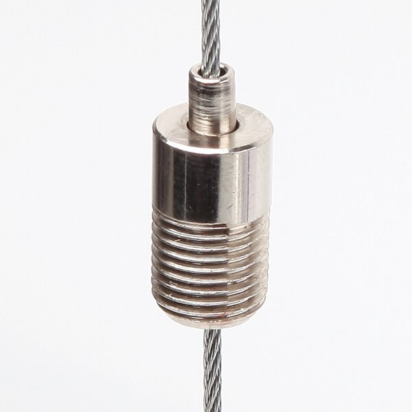 Messing Seilstopper, vernickelt, 10x17 mm, M10x1x10 mm Außengewinde