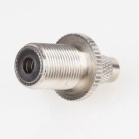 M13x1x17 mm Außengewinde Messing Seilstopper mit gerendeltem Bund und Sicherungskappe, vernickelt, Ø 19 mm