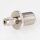M13x1x17 mm Außengewinde Messing Seilstopper mit gerendeltem Bund und Sicherungskappe, vernickelt, Ø 19 mm