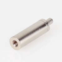 M4 Innengewinde Messing Seilstopper mit seitlichem Ausgang, vernickelt, 9x29 mm
