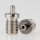 M8x1x10 mm Außengewinde Messing Seilstopper mit Bund und Befestigungsschlitz, vernickelt, 9x12 mm