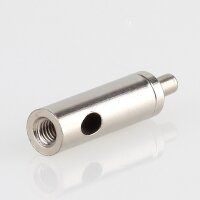 M5 Innengewinde Messing Seilstopper 9x29 mm mit seitlichem Ausgang, vernickelt