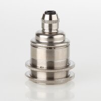 E27 Vintage Metall Lampenfassung Nickel matt mit...