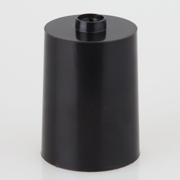Lampen Baldachin Zylinderform für 10er Rohr – Kunststoff schwarz, Ø 60 mm, Höhe 85 mm