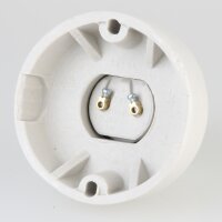 E27 Porzellan-Deckenleuchte Lampenfassung glasiert, 3-teilig weiß gerade