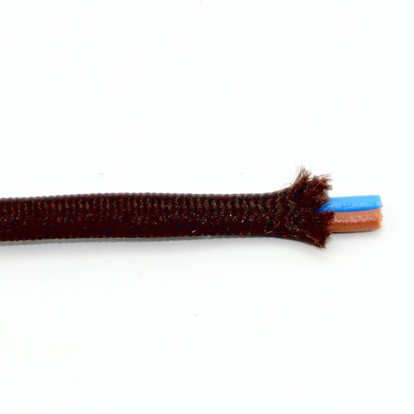 Textilkabel braun 2-adrig 2x0,75mm² Flachleitung
