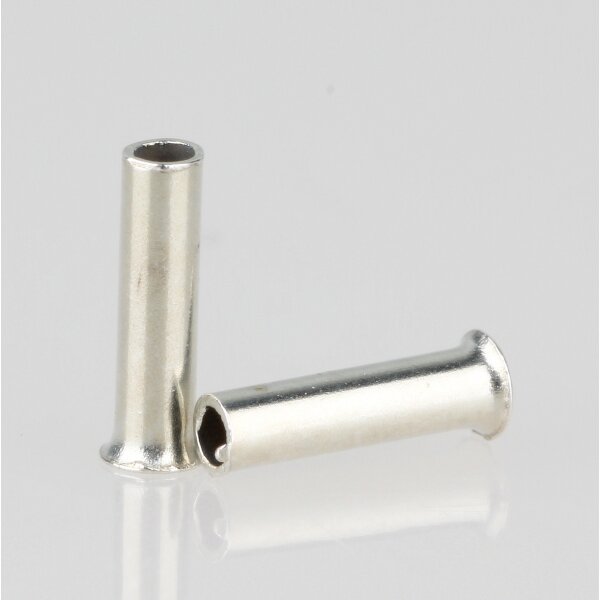 Aderendhülsen unisoliert aus Metall 1,8 x 6 mm – für 0,75 mm² Kabelquerschnitt – 100 Stück