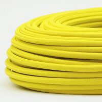 Textilkabel Stoffkabel neon gelb 3-adrig 3x0,75...