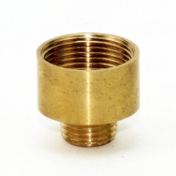 Reduzier-Nippel Kopfstück Gewinde-Adapter Messing roh M10x1 Außengewinde auf M16x1 Innengewinde