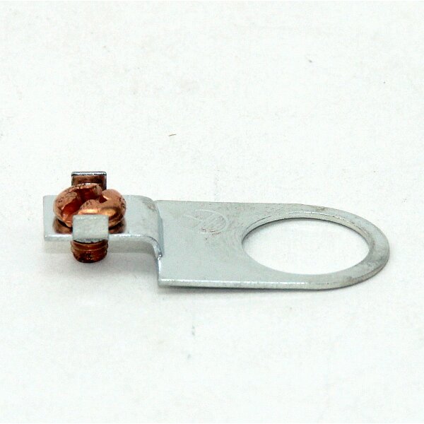 Erdleiterbrücke Ringöse mit Erdklemme M3 Metall 13,2 mm Durchgang verzinkt 18x33mm