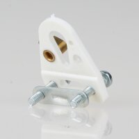 Zugentlaster für Lampen – Kabelaufhänger aus Kunststoff, weiß, KU-Aufhänger 24x32, mit Schelle, Schrauben und Nietbuchse