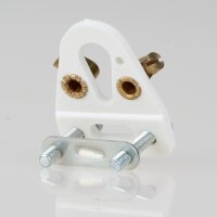 Zugentlaster für Lampen – Kabelaufhänger aus Kunststoff, weiß, KU-Aufhänger 24x32, mit Schelle, Schrauben und 2 Nietbuchsen