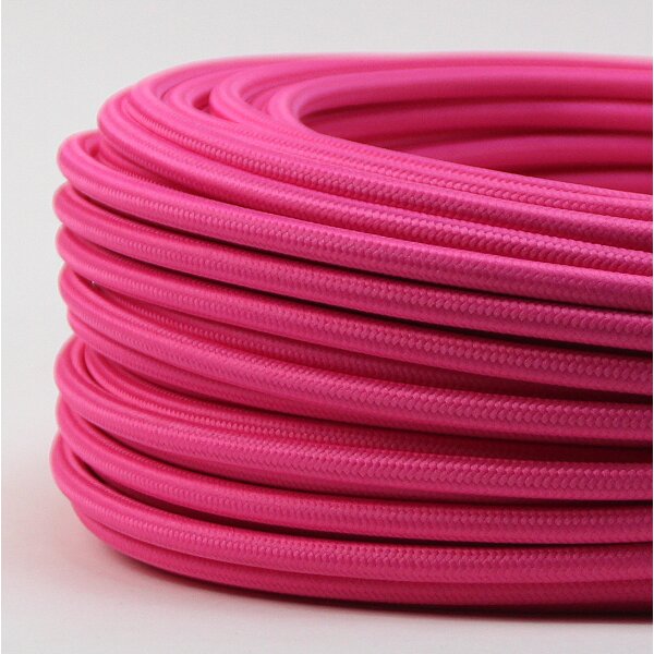 Textilkabel Stoffkabel pink 3-adrig 3x0,75 Gummischlauchleitung 3G 0,75 H03VV-F textilummantelt