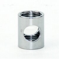 Auslass-Muffe Gewinde-Adapter verchromt M10x1 Innengewinde auf M10x1 Innengewinde 12x15mm