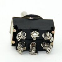 Einbau-Kippschalter mit Metallhebel – 1-polig, Mittelstellung, 6A/250V, Schraubanschluss, schwarz