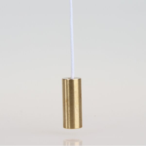 Zugschnur mit Messing-Anhänger 8x20mm, 220mm lang, weiß – passend für E27 Lampenfassungen mit Zugschalter