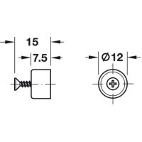 Häfele Bodenträger 12x7.5mm rund für Holz...