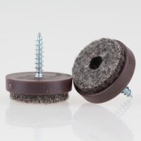 Filzgleiter 24 mm braun mit Schraube für...