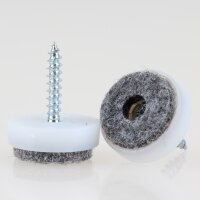Filzgleiter 20 mm weiß mit Schraube für...
