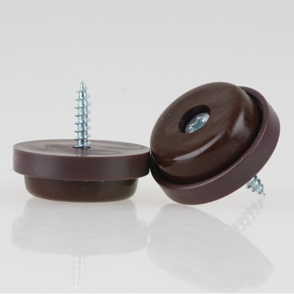 Möbelstopper 28 mm braun mit Schraube – rutschfest