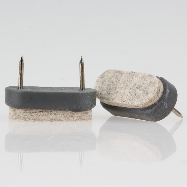 Filzgleiter grau 38x18mm mit Nagel zum Einschlagen