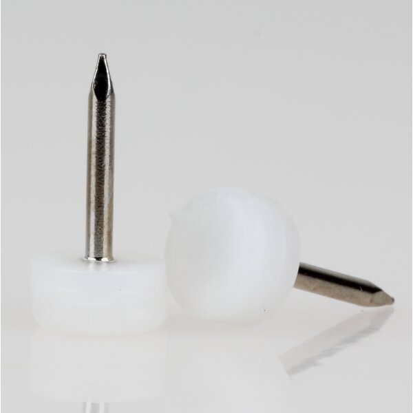 Möbelgleiter 10 mm Kunststoff natur rund mit Nagel – Bodenschoner