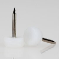 Möbelgleiter 10 mm Kunststoff natur rund mit Nagel...