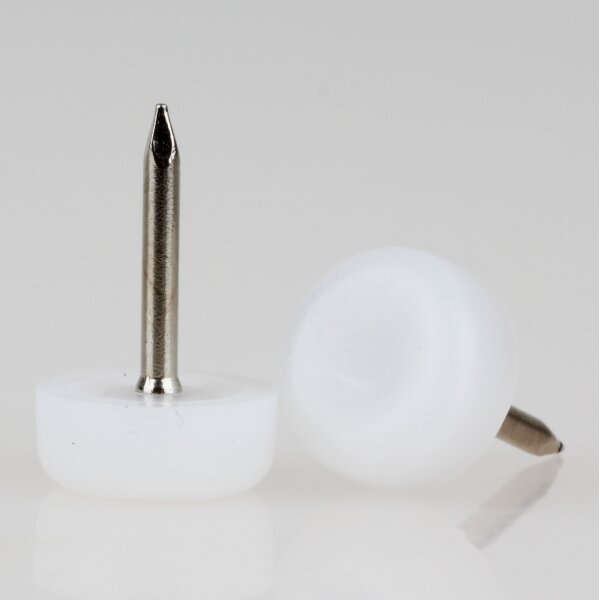 Möbelgleiter 13 mm Kunststoff natur rund mit Nagel – Bodenschoner